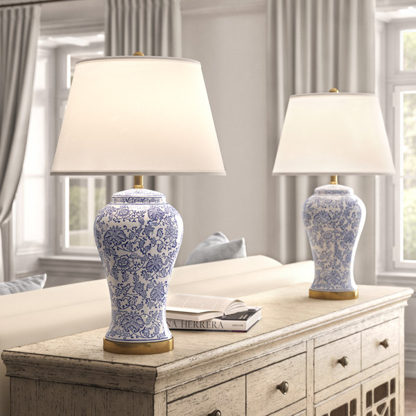 Blue and white sales table lamps